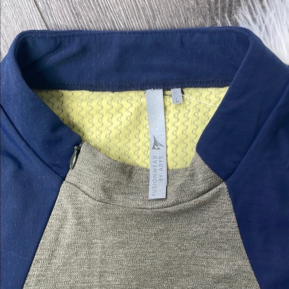 Fushionwear by ARYS blue yellow colourblovk  Sleeveless Tank - Picture 3 of 14